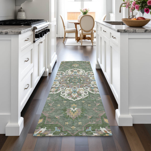 Addison Chantille ACN2194 Global Machine Made Traditional Green Rug
