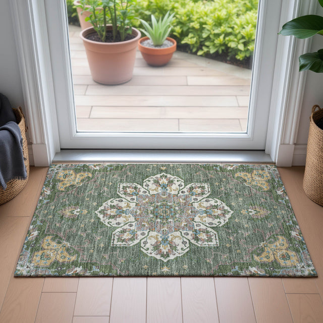 Addison Chantille ACN2194 Global Machine Made Traditional Green Rug