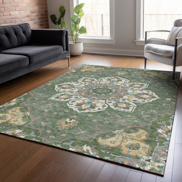 Addison Chantille ACN2194 Global Machine Made Traditional Green Rug