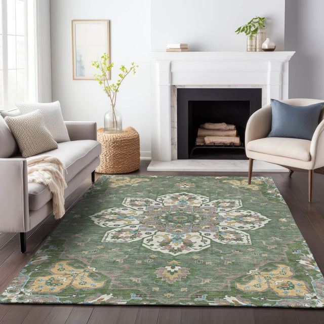 Addison Chantille ACN2194 Global Machine Made Traditional Green Rug