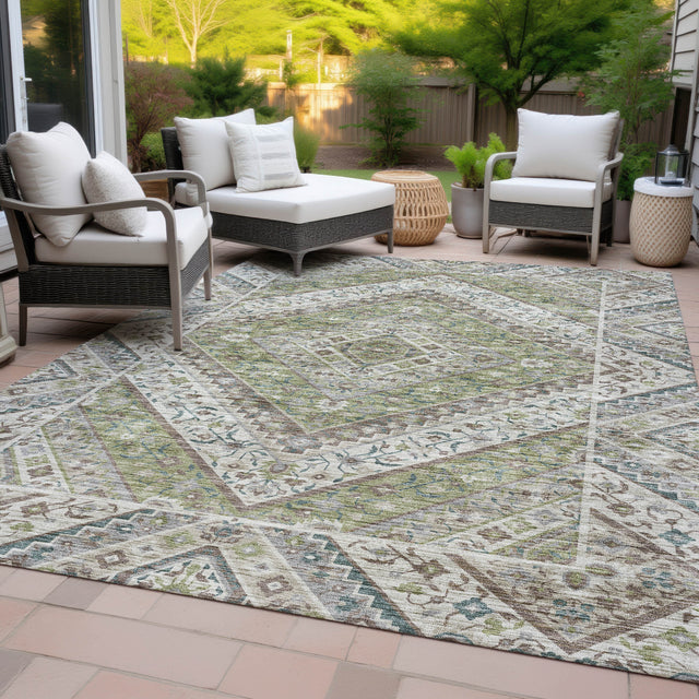 Addison Chantille ACN2195 Geometric Machine Made Transitional Aloe Rug