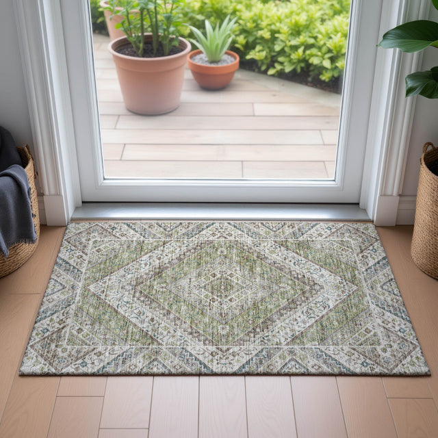 Addison Chantille ACN2195 Geometric Machine Made Transitional Aloe Rug