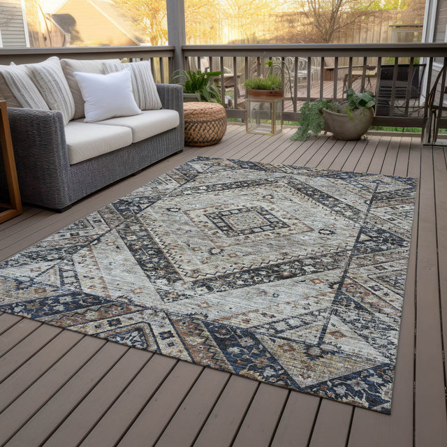 Addison Chantille ACN2195 Geometric Machine Made Transitional Black Rug