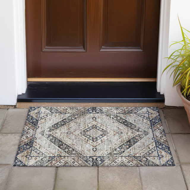 Addison Chantille ACN2195 Geometric Machine Made Transitional Black Rug