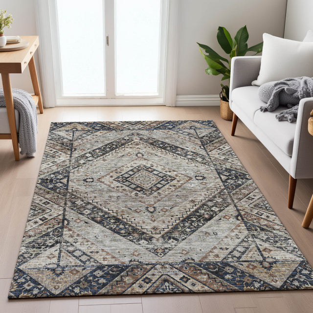 Addison Chantille ACN2195 Geometric Machine Made Transitional Black Rug