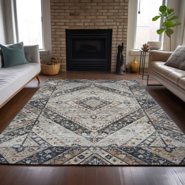 Addison Chantille ACN2195 Geometric Machine Made Transitional Black Rug