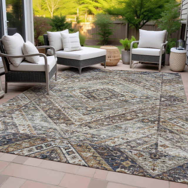 Addison Chantille ACN2195 Geometric Machine Made Transitional Brown Rug