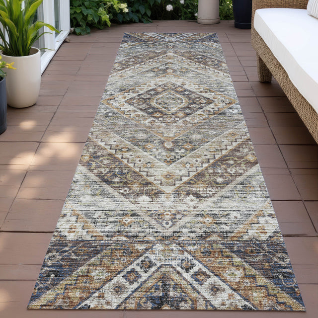 Addison Chantille ACN2195 Geometric Machine Made Transitional Brown Rug