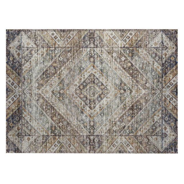 Addison Chantille ACN2195 Geometric Machine Made Transitional Brown Rug