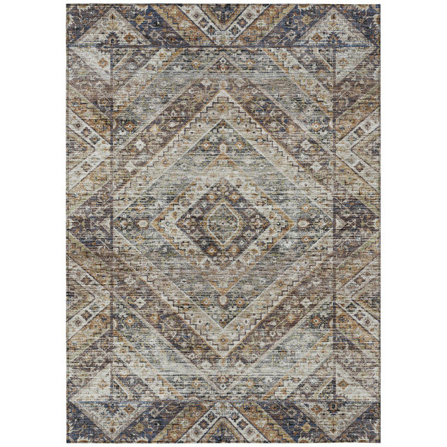 Addison Chantille ACN2195 Geometric Machine Made Transitional Brown Rug