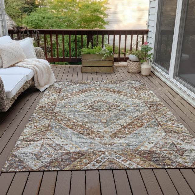 Addison Chantille ACN2195 Geometric Machine Made Transitional Paprika Rug
