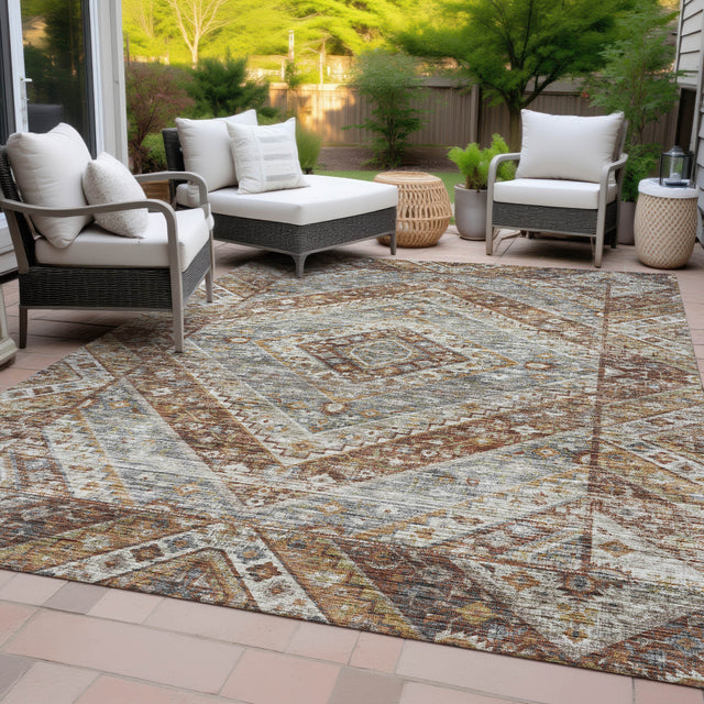 Addison Chantille ACN2195 Geometric Machine Made Transitional Paprika Rug