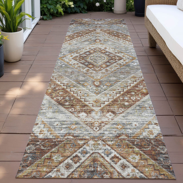 Addison Chantille ACN2195 Geometric Machine Made Transitional Paprika Rug