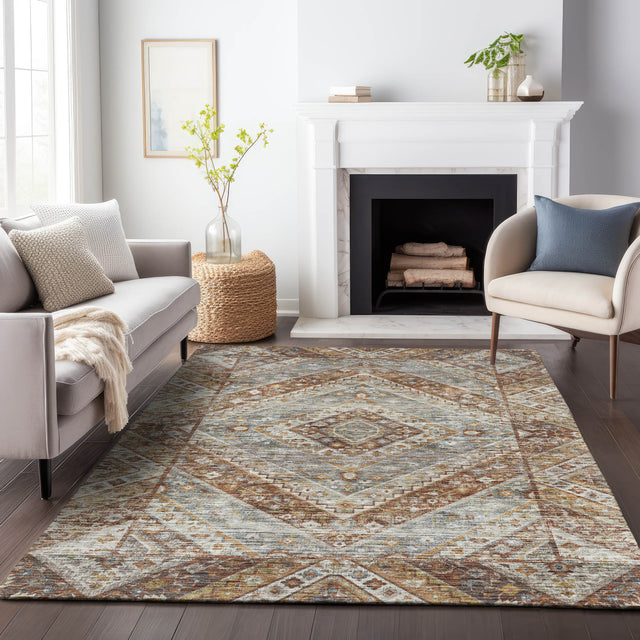 Addison Chantille ACN2195 Geometric Machine Made Transitional Paprika Rug