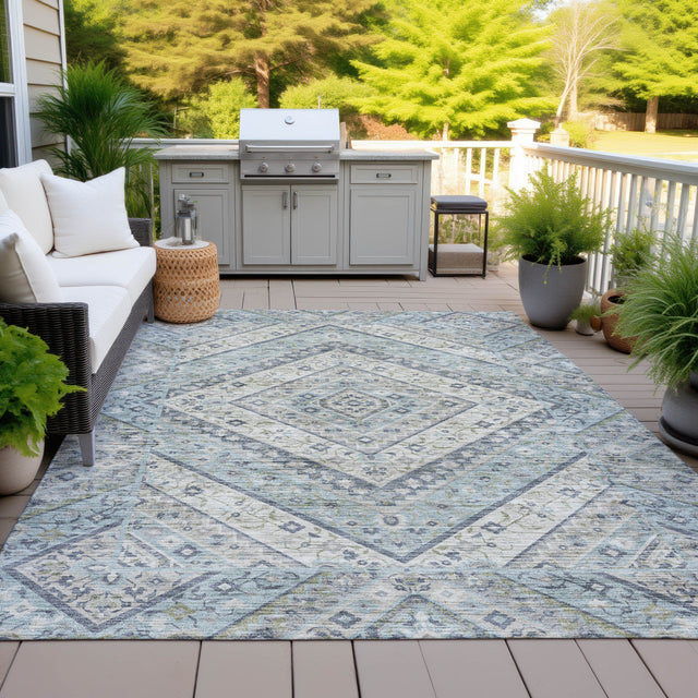 Addison Chantille ACN2195 Geometric Machine Made Transitional Sky Rug