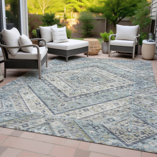 Addison Chantille ACN2195 Geometric Machine Made Transitional Sky Rug