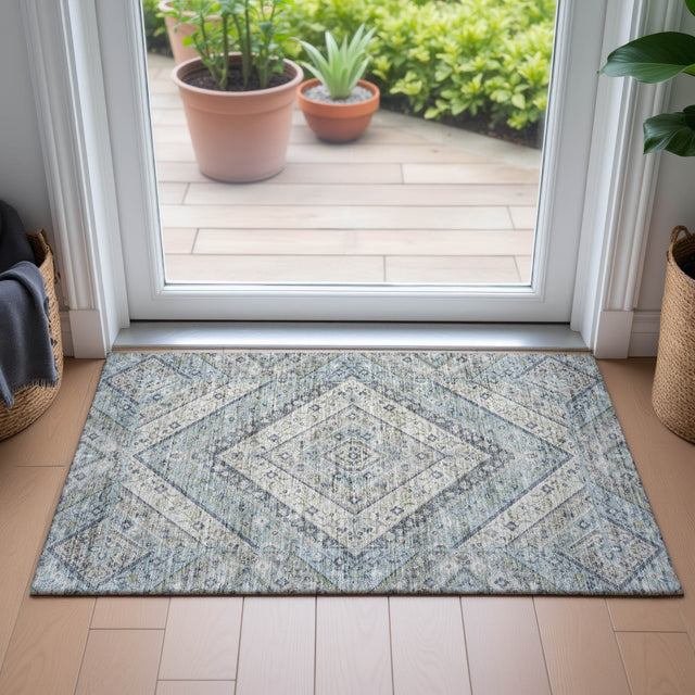 Addison Chantille ACN2195 Geometric Machine Made Transitional Sky Rug