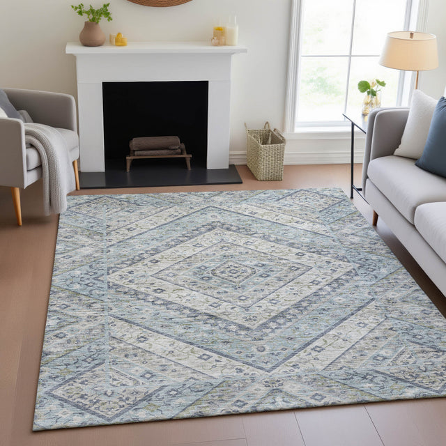 Addison Chantille ACN2195 Geometric Machine Made Transitional Sky Rug