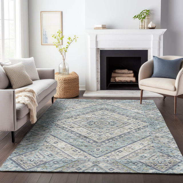 Addison Chantille ACN2195 Geometric Machine Made Transitional Sky Rug