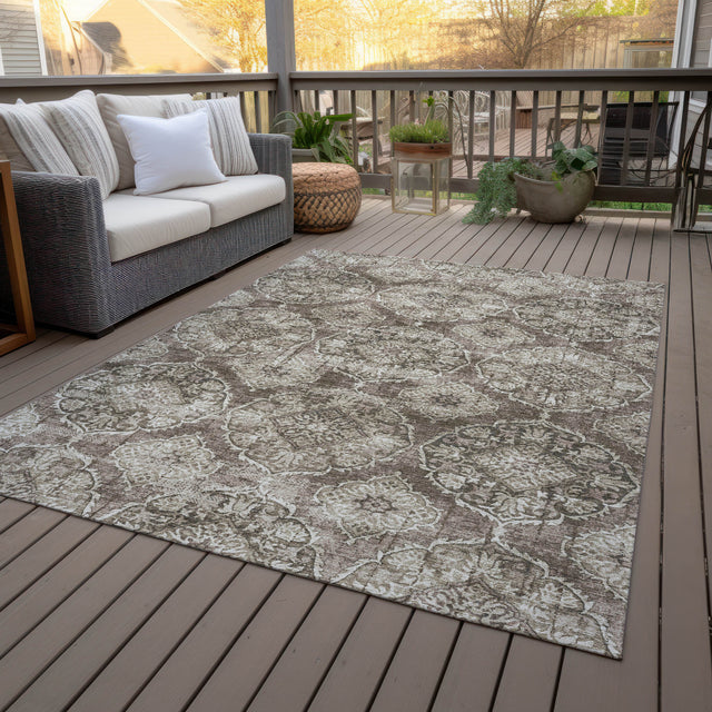 Addison Chantille ACN2196 Panel Machine Made Transitional Chocolate Rug