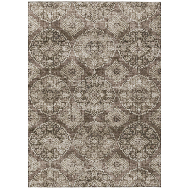 Addison Chantille ACN2196 Panel Machine Made Transitional Chocolate Rug