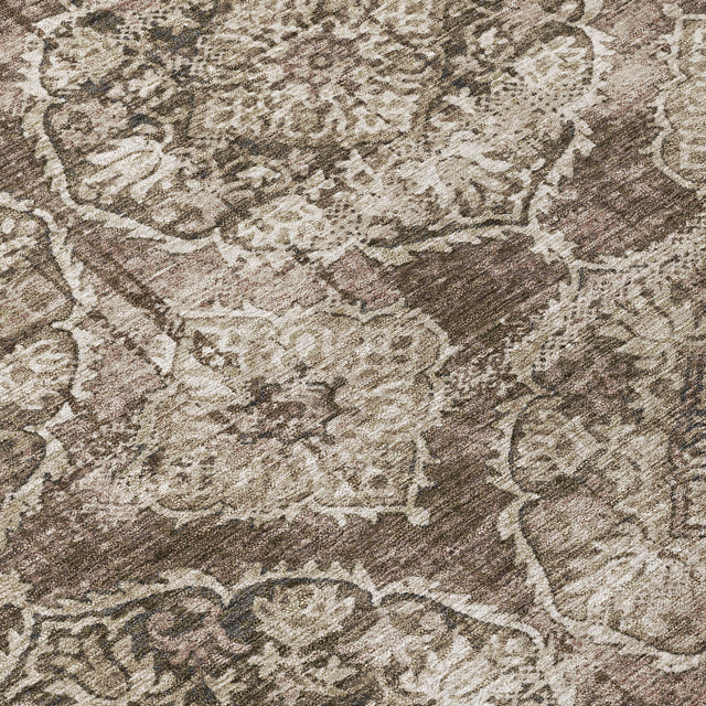 Addison Chantille ACN2196 Panel Machine Made Transitional Chocolate Rug