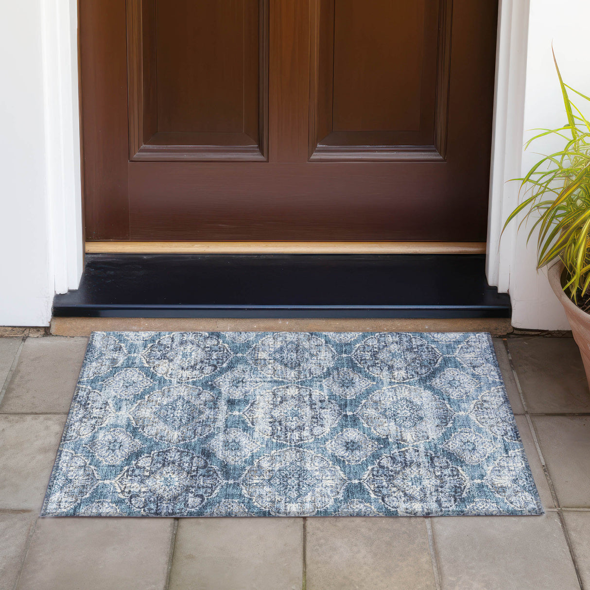 Addison Chantille ACN2196 Panel Machine Made Transitional Denim Rug