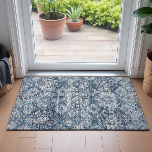 Addison Chantille ACN2196 Panel Machine Made Transitional Denim Rug