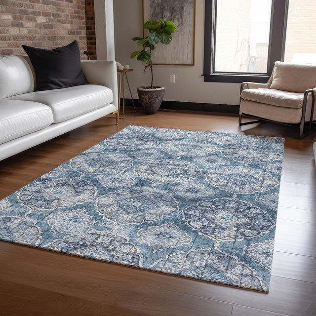 Addison Chantille ACN2196 Panel Machine Made Transitional Denim Rug
