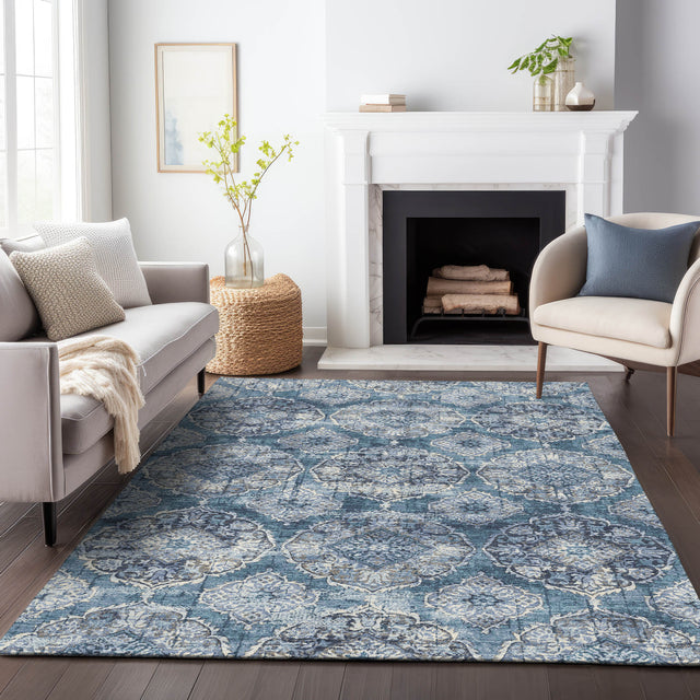Addison Chantille ACN2196 Panel Machine Made Transitional Denim Rug