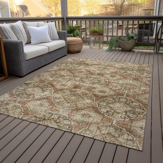 Addison Chantille ACN2196 Panel Machine Made Transitional Paprika Rug