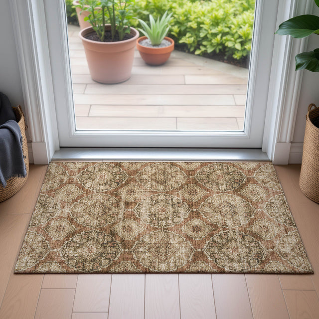 Addison Chantille ACN2196 Panel Machine Made Transitional Paprika Rug