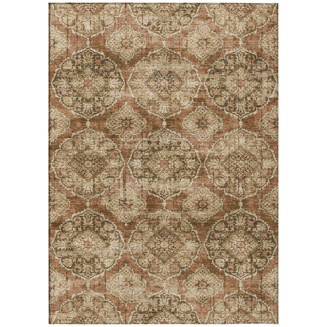 Addison Chantille ACN2196 Panel Machine Made Transitional Paprika Rug