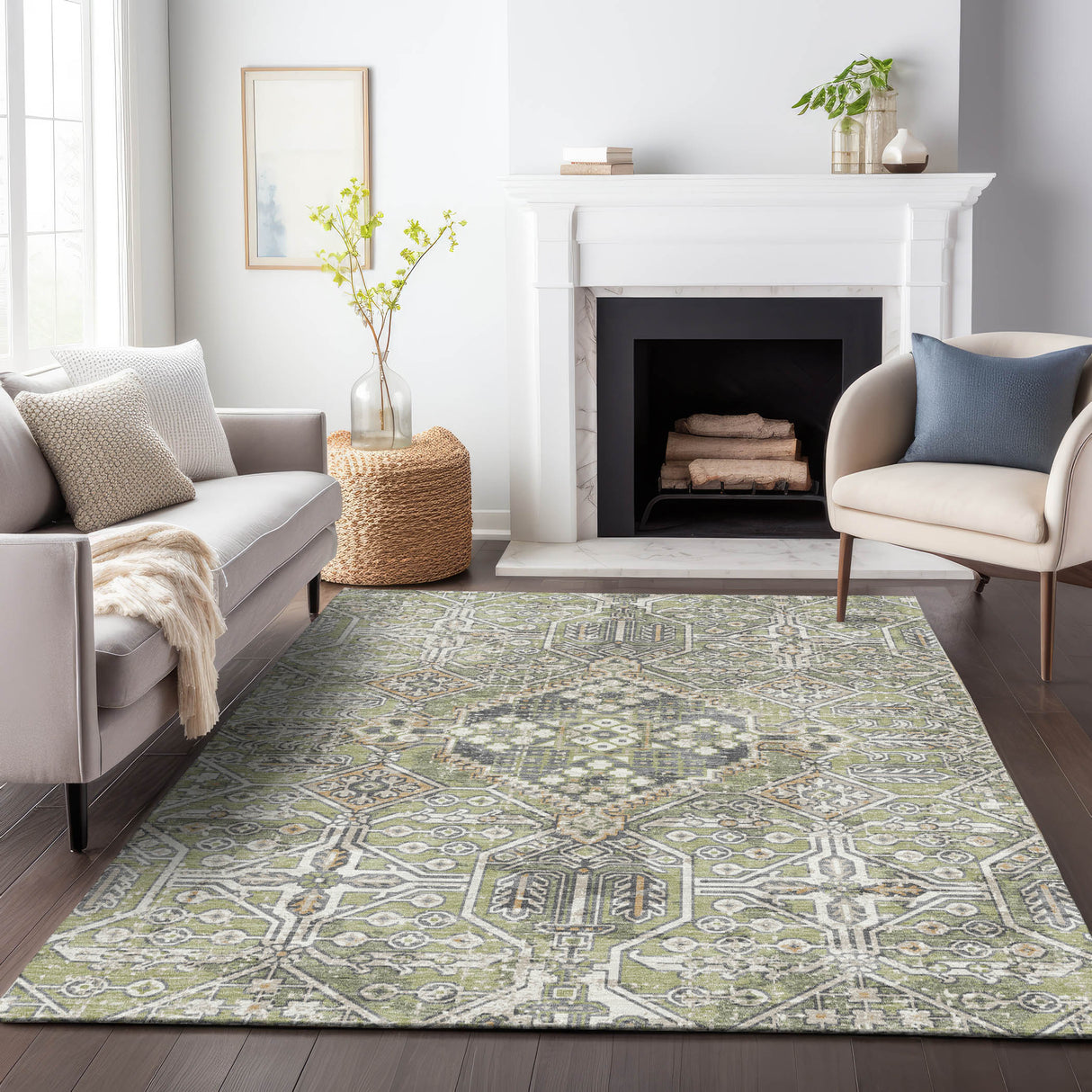 Addison Chantille ACN2197 Global Machine Made Traditional Aloe Rug
