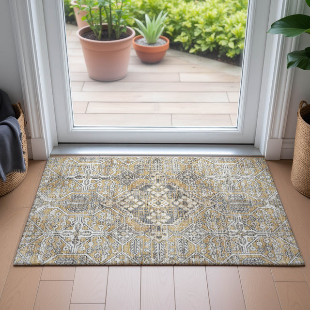 Addison Chantille ACN2197 Global Machine Made Traditional Gold Rug