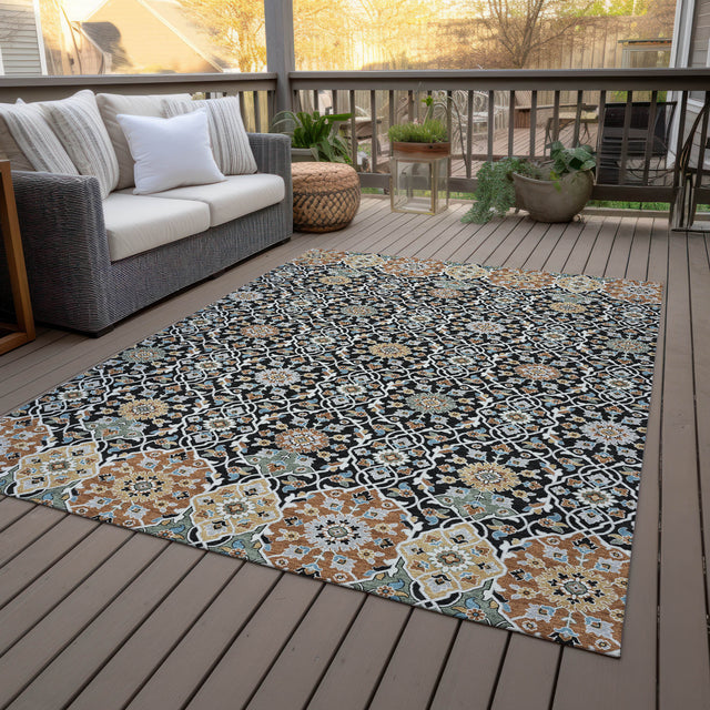 Addison Chantille ACN2199 Panel Machine Made Transitional Black Rug