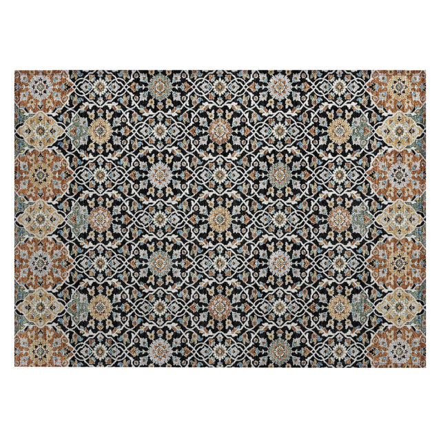 Addison Chantille ACN2199 Panel Machine Made Transitional Black Rug