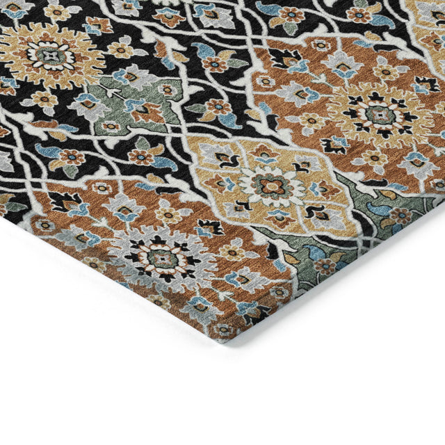 Addison Chantille ACN2199 Panel Machine Made Transitional Black Rug