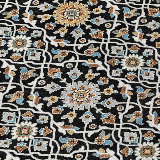 Addison Chantille ACN2199 Panel Machine Made Transitional Black Rug