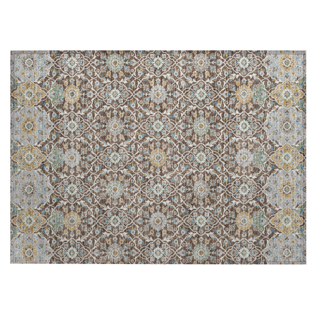 Addison Chantille ACN2199 Panel Machine Made Transitional Chocolate Rug
