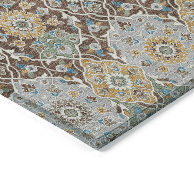 Addison Chantille ACN2199 Panel Machine Made Transitional Chocolate Rug