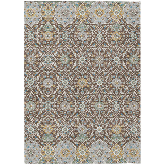 Addison Chantille ACN2199 Panel Machine Made Transitional Chocolate Rug