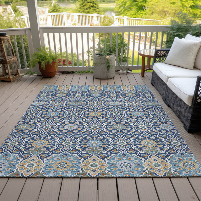 Addison Chantille ACN2199 Panel Machine Made Transitional Navy Rug