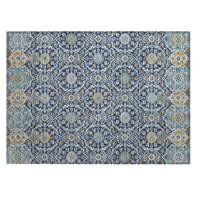 Addison Chantille ACN2199 Panel Machine Made Transitional Navy Rug
