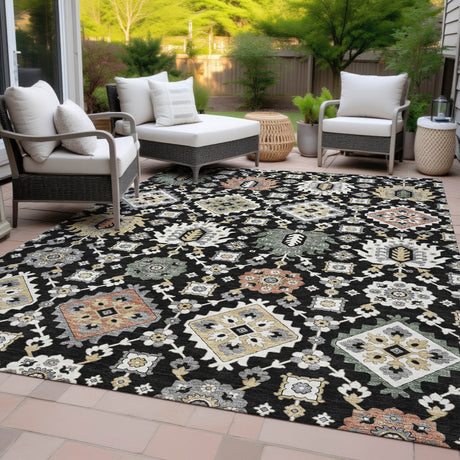 Addison Chantille ACN2200 Bohemian Machine Made Transitional Black Rug