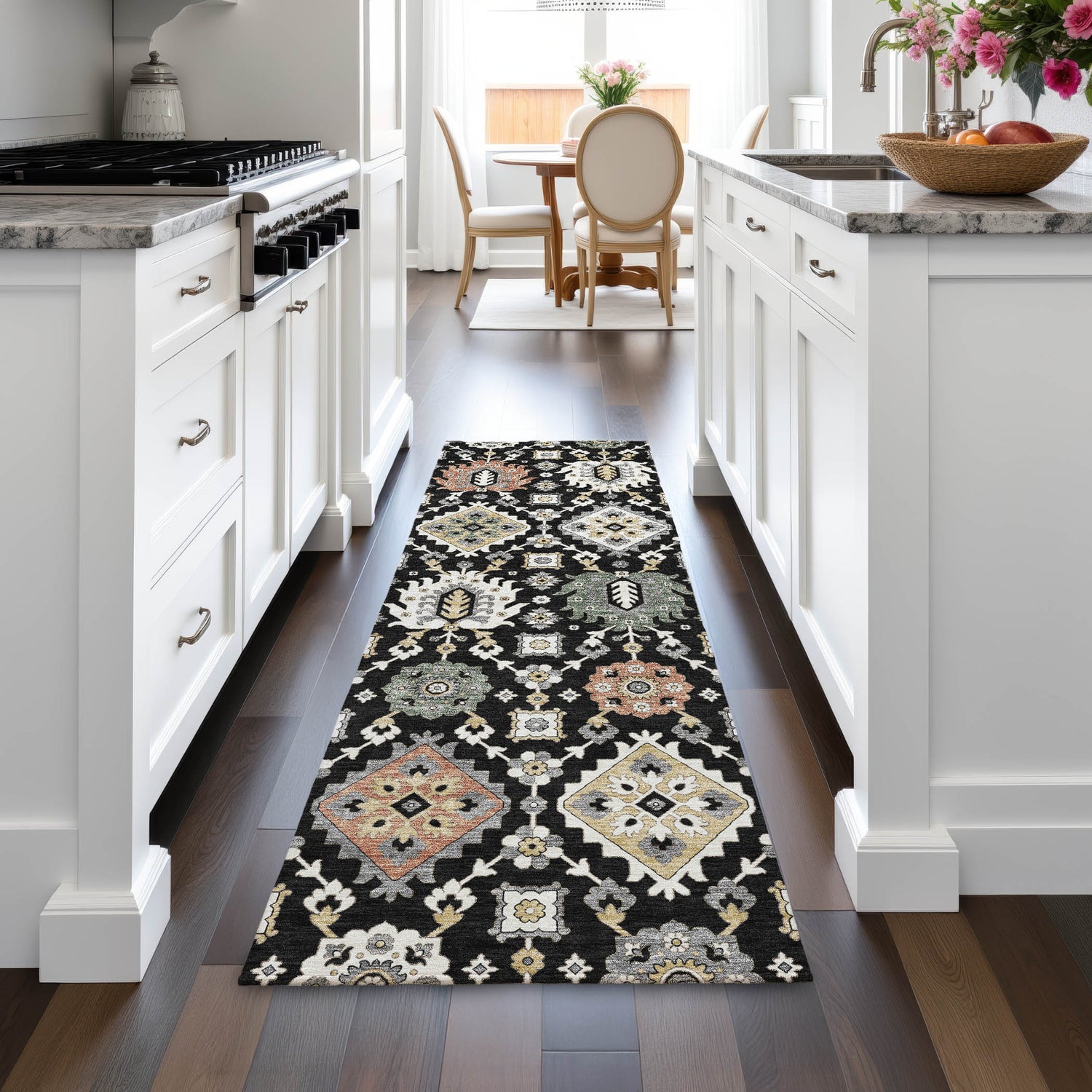 Addison Chantille ACN2200 Bohemian Machine Made Transitional Black Rug