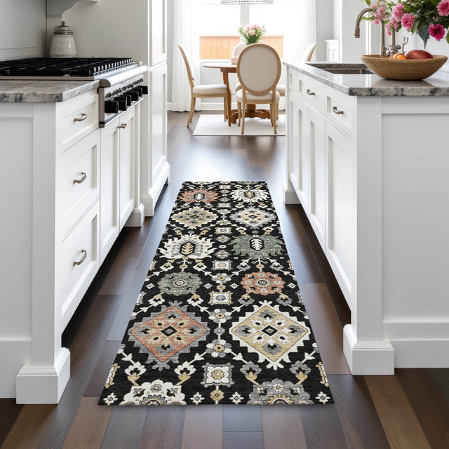 Addison Chantille ACN2200 Bohemian Machine Made Transitional Black Rug