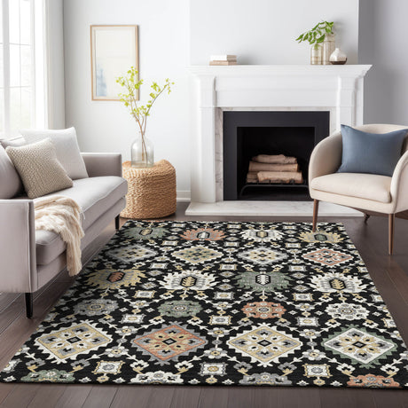 Addison Chantille ACN2200 Bohemian Machine Made Transitional Black Rug