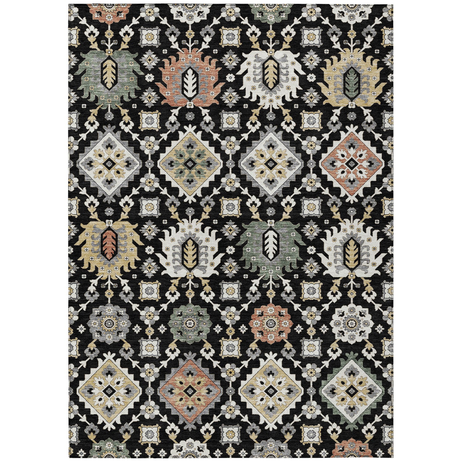 Addison Chantille ACN2200 Bohemian Machine Made Transitional Black Rug