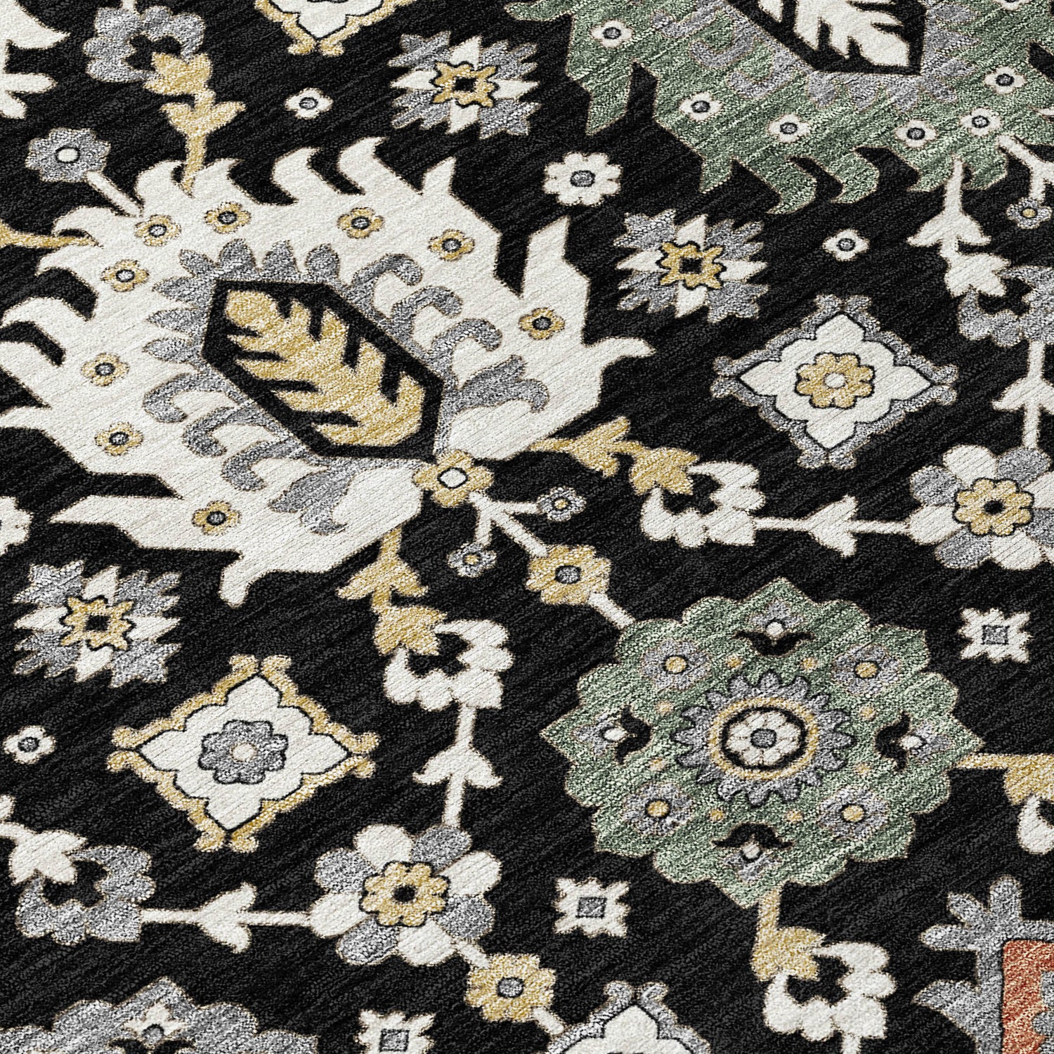 Addison Chantille ACN2200 Bohemian Machine Made Transitional Black Rug